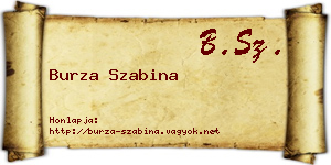 Burza Szabina névjegykártya