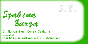 szabina burza business card